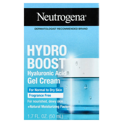 Neutrogena, Hydro Boost Hyaluronic Acid Gel Cream, For Normal to Dry Skin, Fragrance Free, 1.7 fl oz (50 ml)