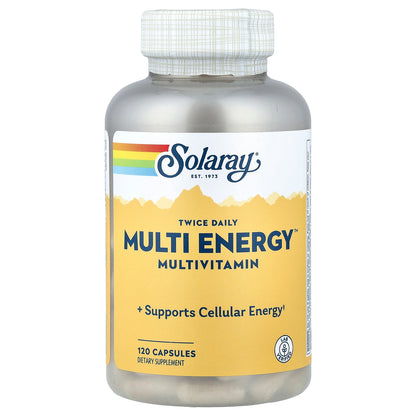 Solaray, Twice Daily Multi Energy™ Multivitamin, Iron Free, 120 Capsules