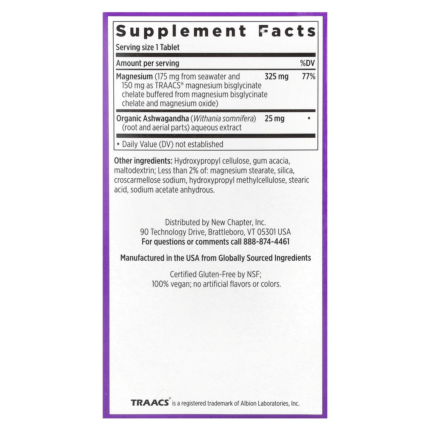 New Chapter, Magnesium + Ashwagandha, 60 Vegan Tablets