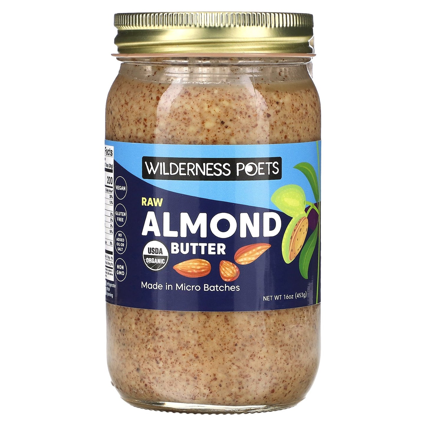 Wilderness Poets, Organic Raw Almond Butter, 16 oz (453 g)