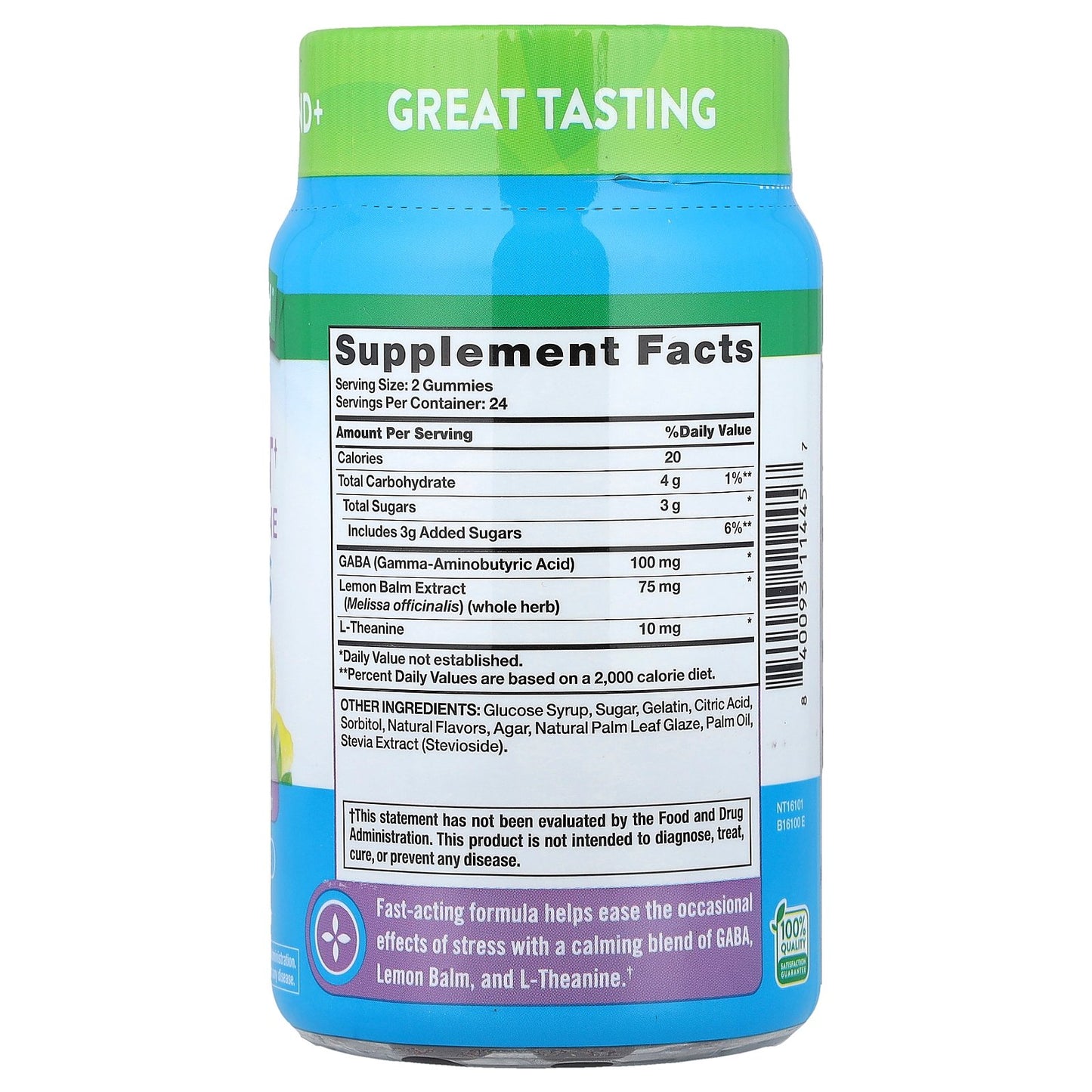 Nature's Truth, Stress Support + GABA, L-Theanine, Lemon & Strawberry, 48 Gummies