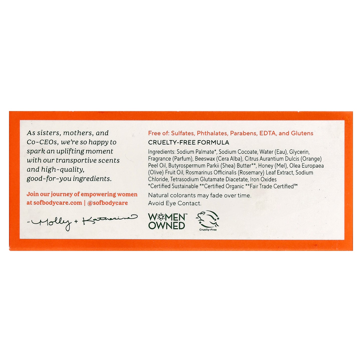 SoF, Triple Milled Bar Soap with Shea Butter, Orange Blossom & Honey, 6 oz (170 g)