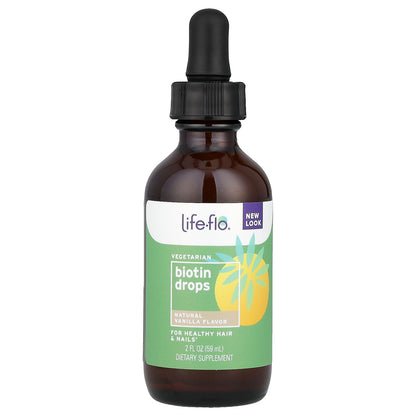 Life-flo, Biotin Drops, Natural Vanilla , 2 fl oz (59 ml)