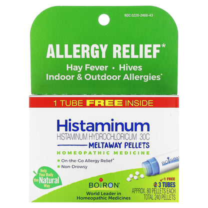 Boiron, Histaminum Hydrochloricum 30C, 3 Tubes, 80 Meltaway Pellets Each
