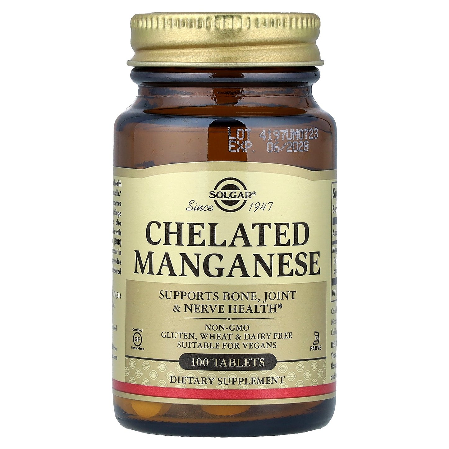 Solgar, Chelated Manganese, 100 Tablets (8 mg per Tablet)