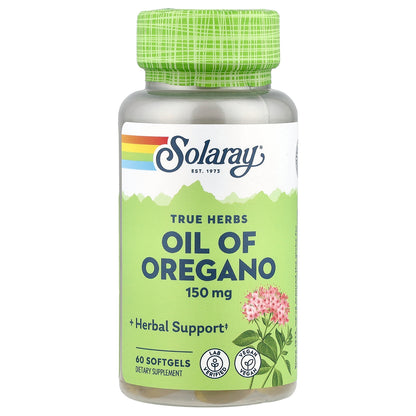 Solaray, True Herbs, Oil of Oregano, 150 mg, 60 Softgels