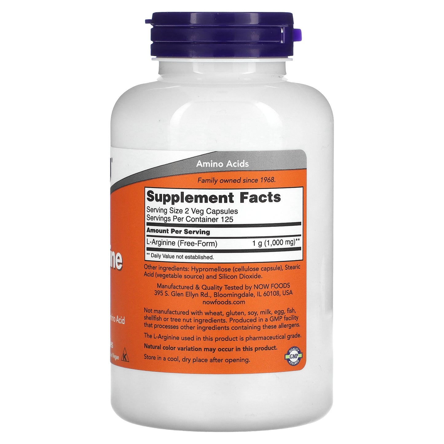 NOW Foods, L-Arginine, 500 mg, 250 Veg Capsules