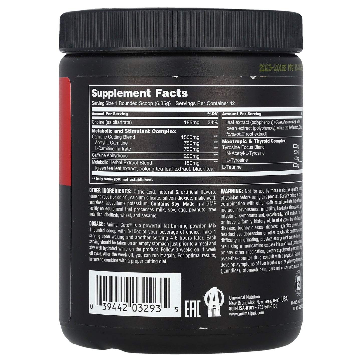 Animal, Advanced Cuts® Powder, Orange Mango, 9.4 oz (267 g)