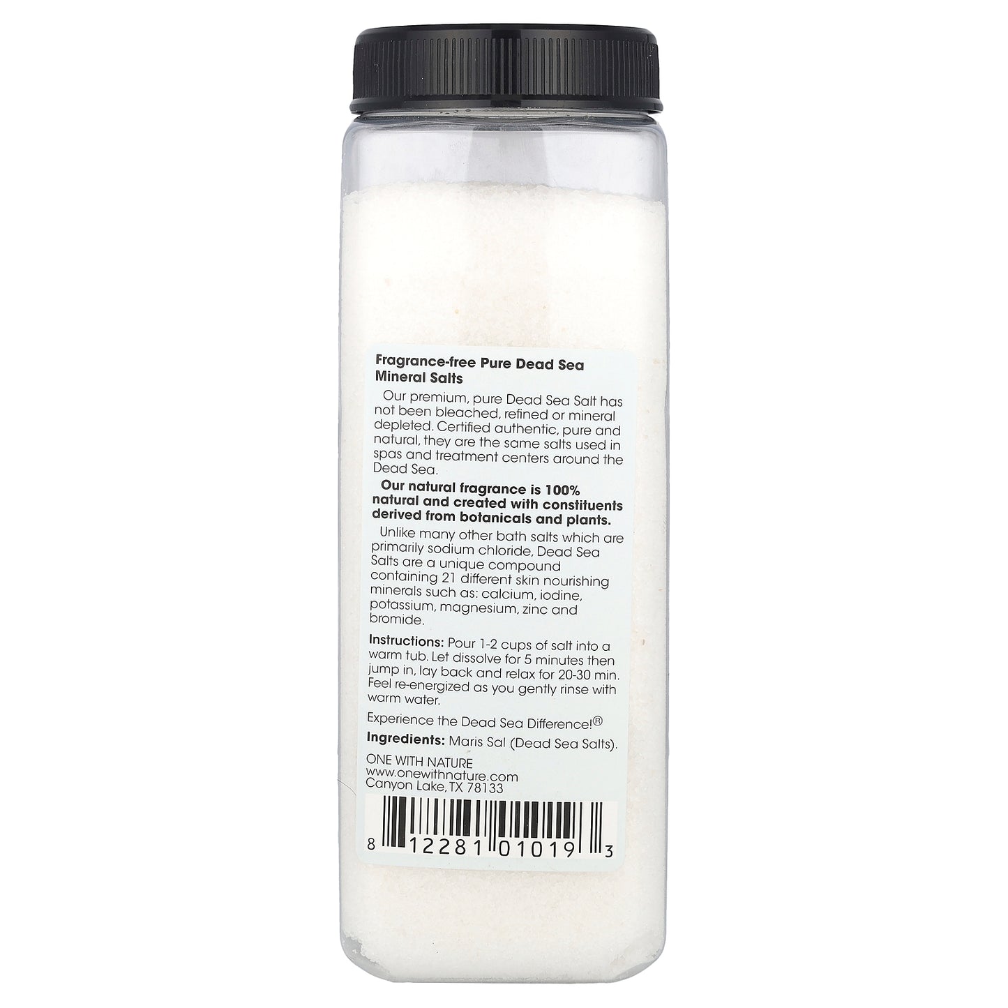 One with Nature, Dead Sea Spa, Mineral Salts, Detox, Fragrance Free, 32 oz (907 g)