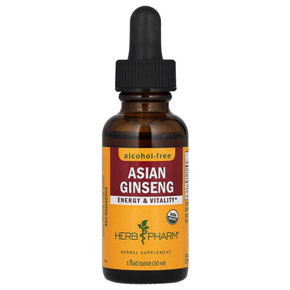 Herb Pharm, Asian Ginseng, Alcohol-Free, 1 fl oz (30 ml)