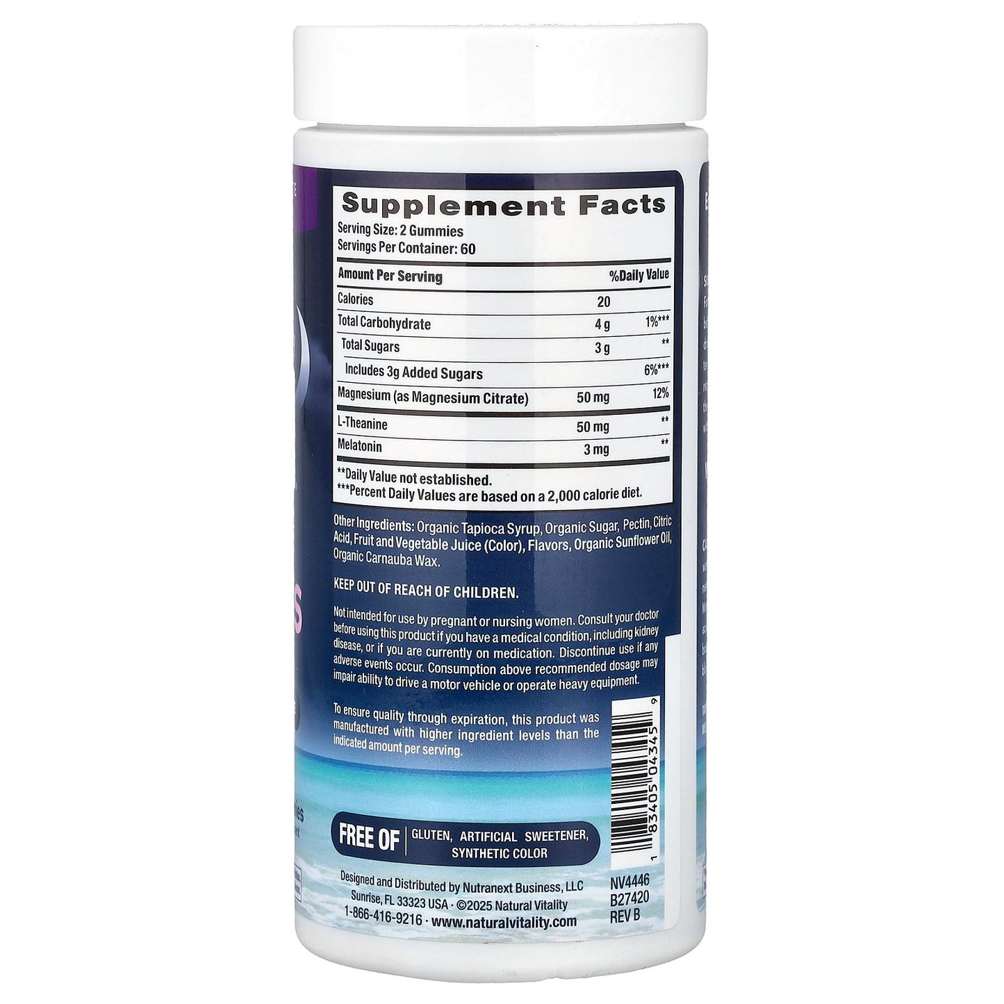 Natural Vitality, Calm®, Sleep Gummies With Melatonin + L-Theanine, Blueberry Pomegranate, 120 Gummies