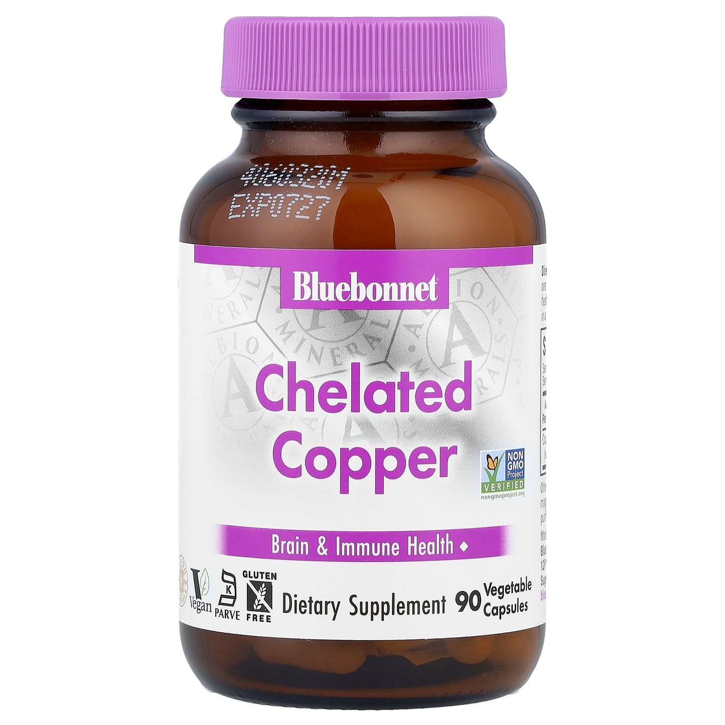 Bluebonnet Nutrition, Chelated Copper, 3 mg , 90 Vegetable Capsules