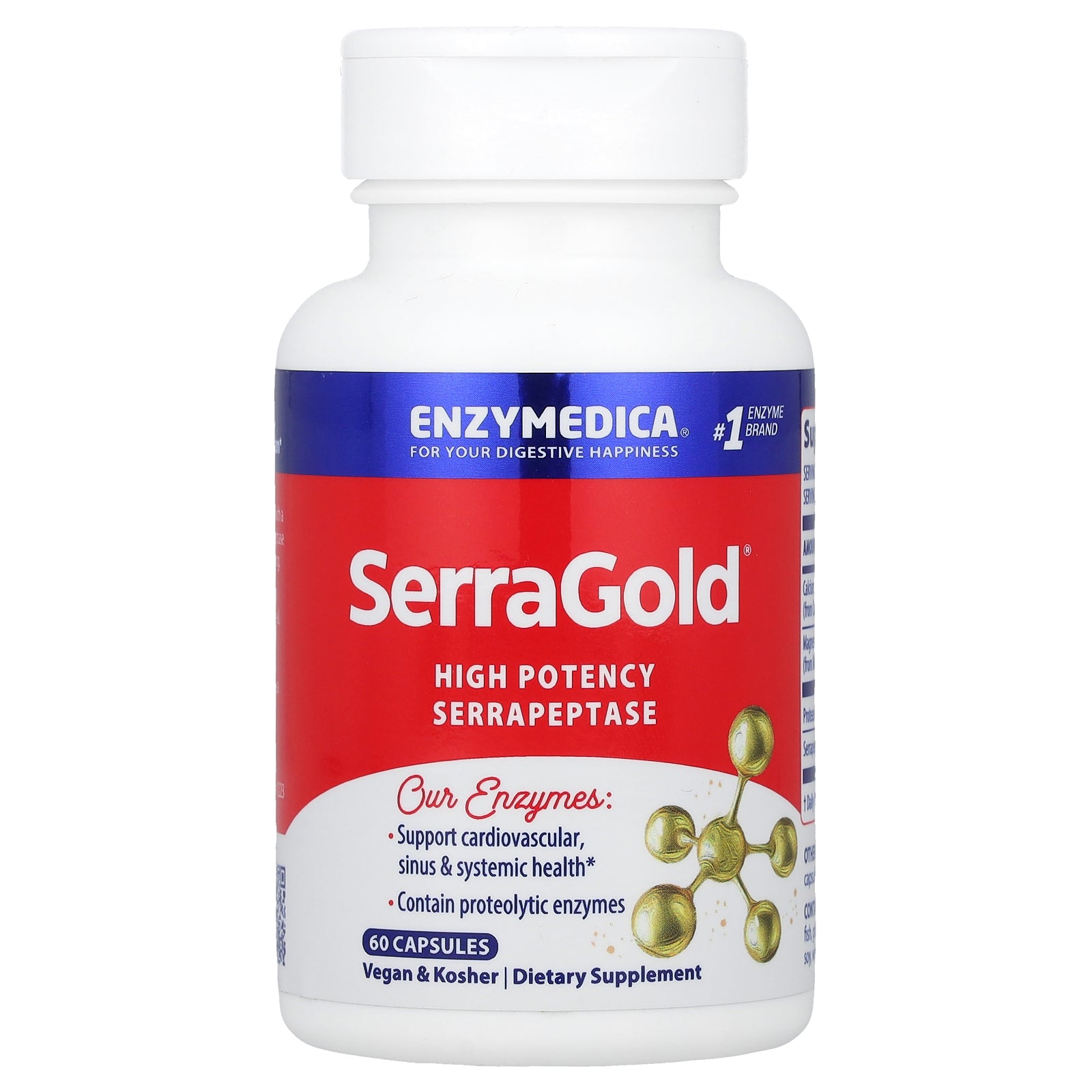 Enzymedica, SerraGold®, High Potency Serrapeptase, 60 Capsules