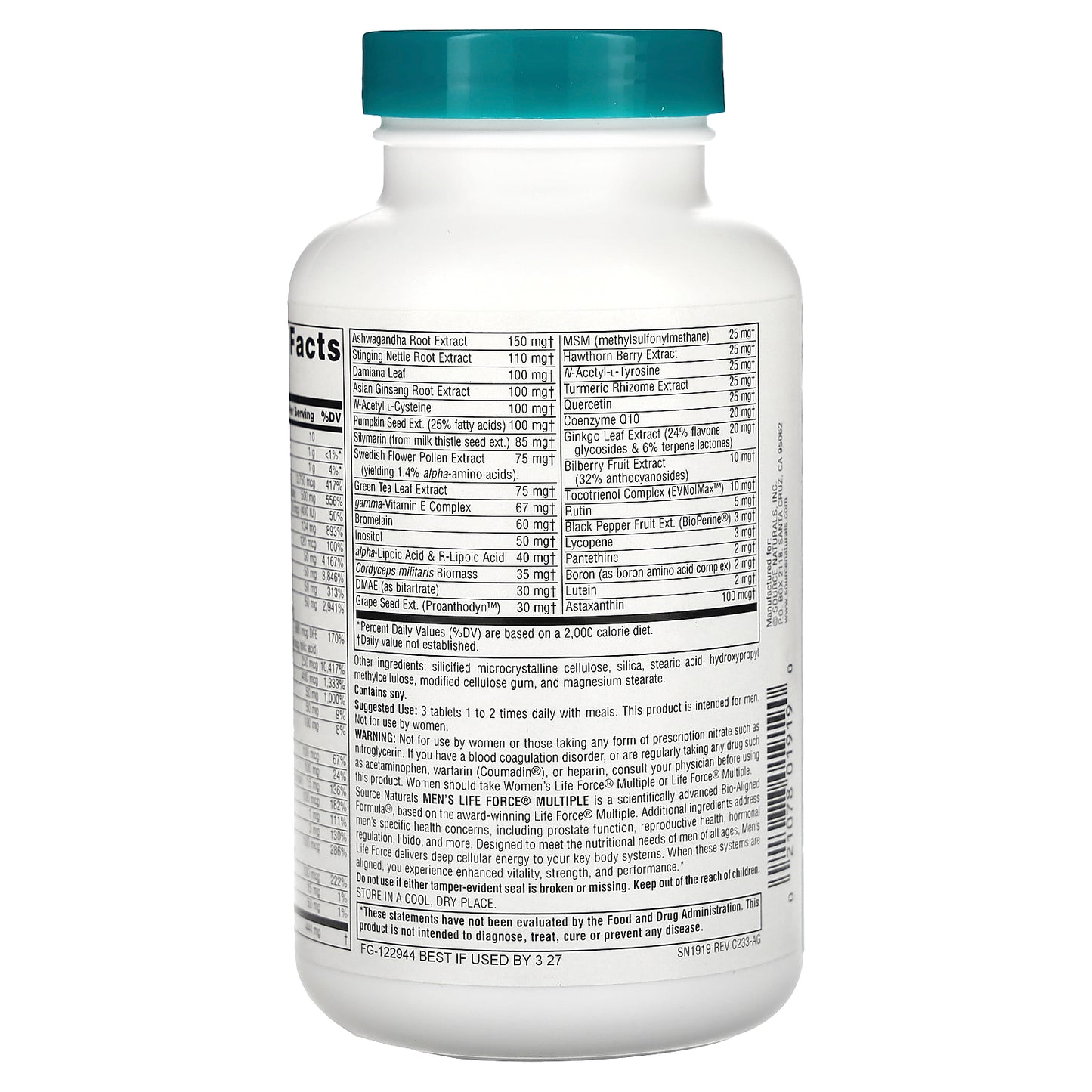 Source Naturals, Men's Life Force Multiple, 90 Tablets