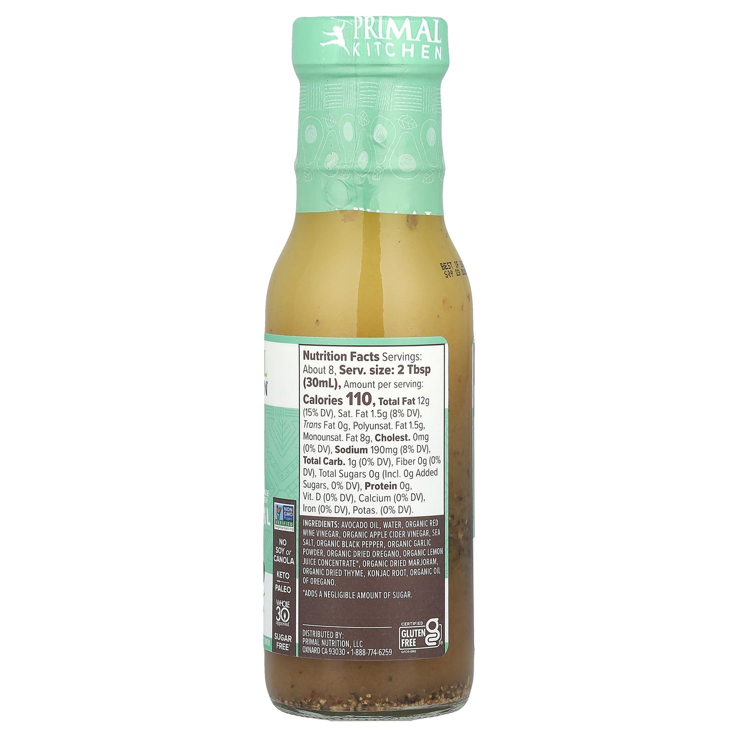 Primal Kitchen, Greek Dressing & Marinade Made with Avocado Oil, 8 fl oz (236 ml)