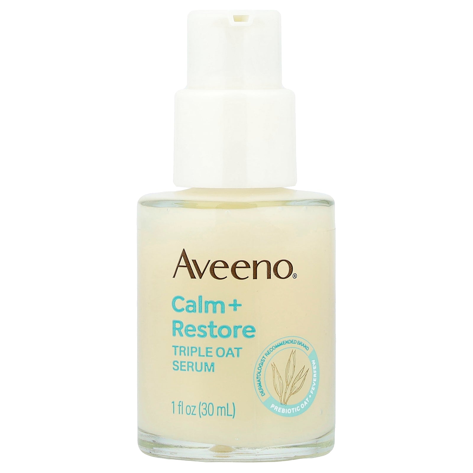 Aveeno, Calm + Restore, Triple Oat Serum, Sensitive Skin, Fragrance Free, 1 fl oz (30 ml)