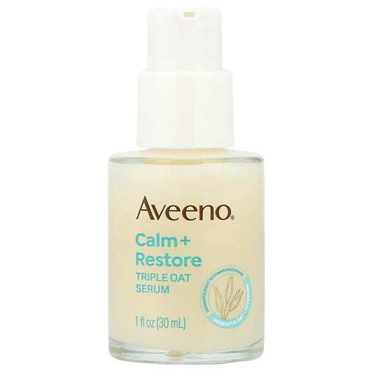 Aveeno, Calm + Restore, Triple Oat Serum, Sensitive Skin, Fragrance Free, 1 fl oz (30 ml)