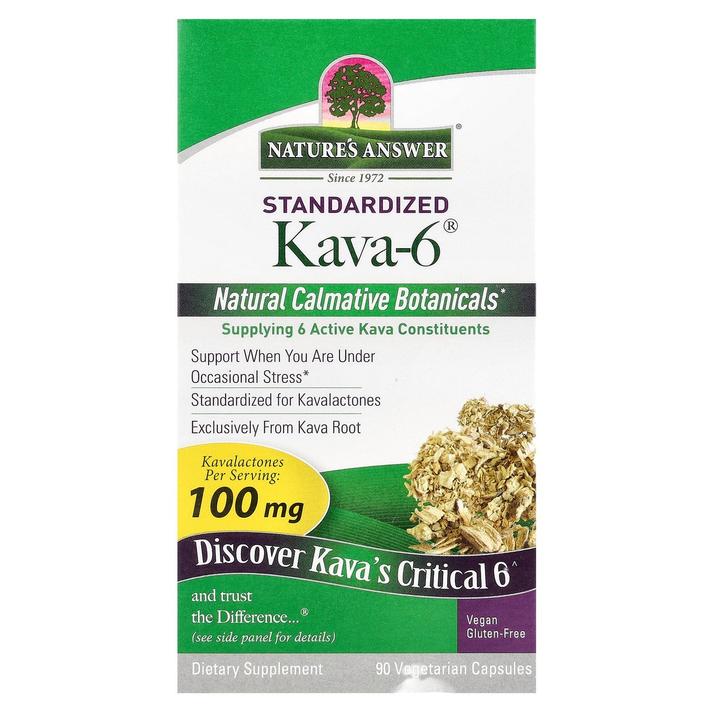Nature's Answer, Standardized Kava-6®, 365 mg, 90 Vegetarian Capsules