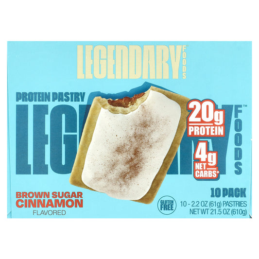 Legendary Foods, Protein Pastry, Brown Sugar Cinnamon, 10 Pack, 2.2 oz (61 g) Each