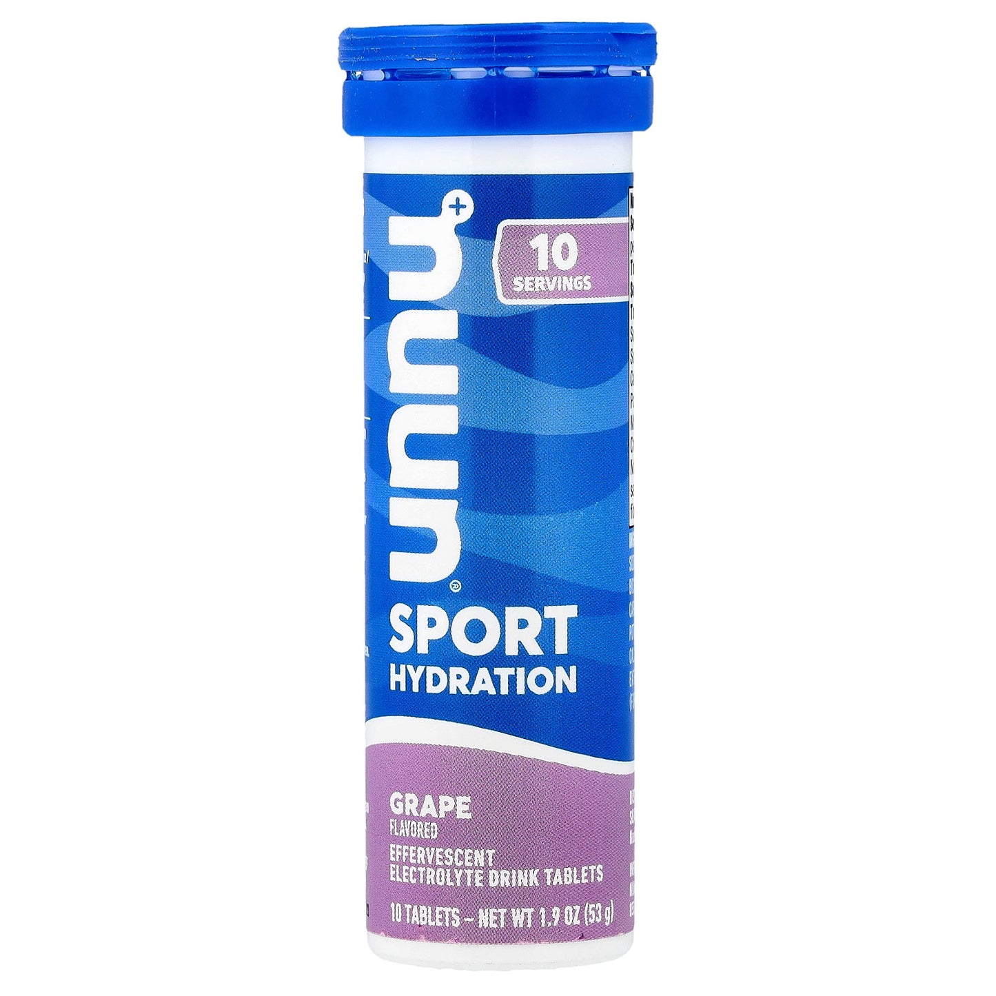 Nuun, Sport Hydration, Effervescent Electrolyte Drink Tablets, Grape, 10 Tablets