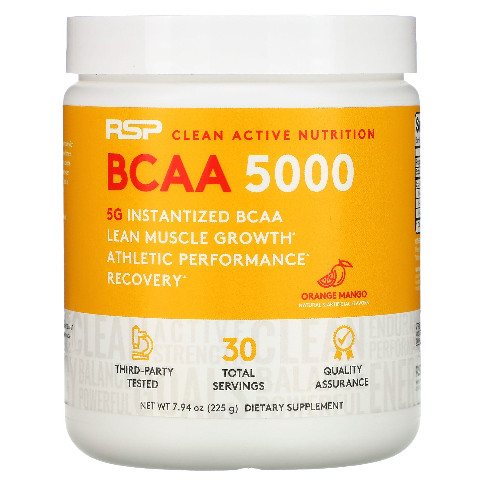 RSP Nutrition, BCAA 5000, Instantized BCAAs, Orange Mango, 7.94 oz (225 g)