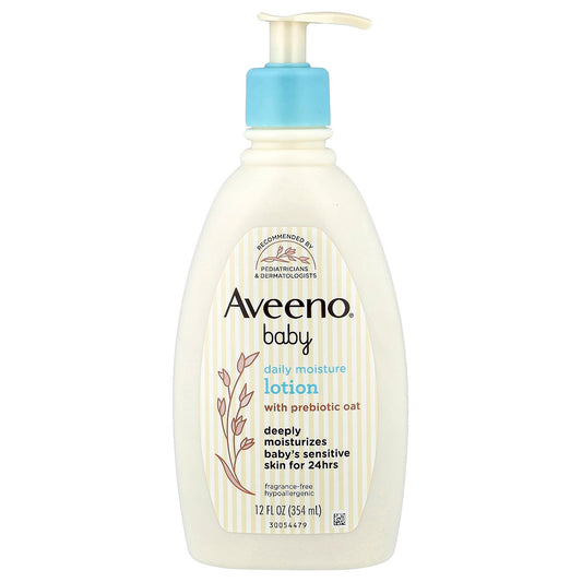 Aveeno, Baby, Daily Moisture Lotion With Prebiotic Oat, Fragrance Free, 12 fl oz (354 ml)