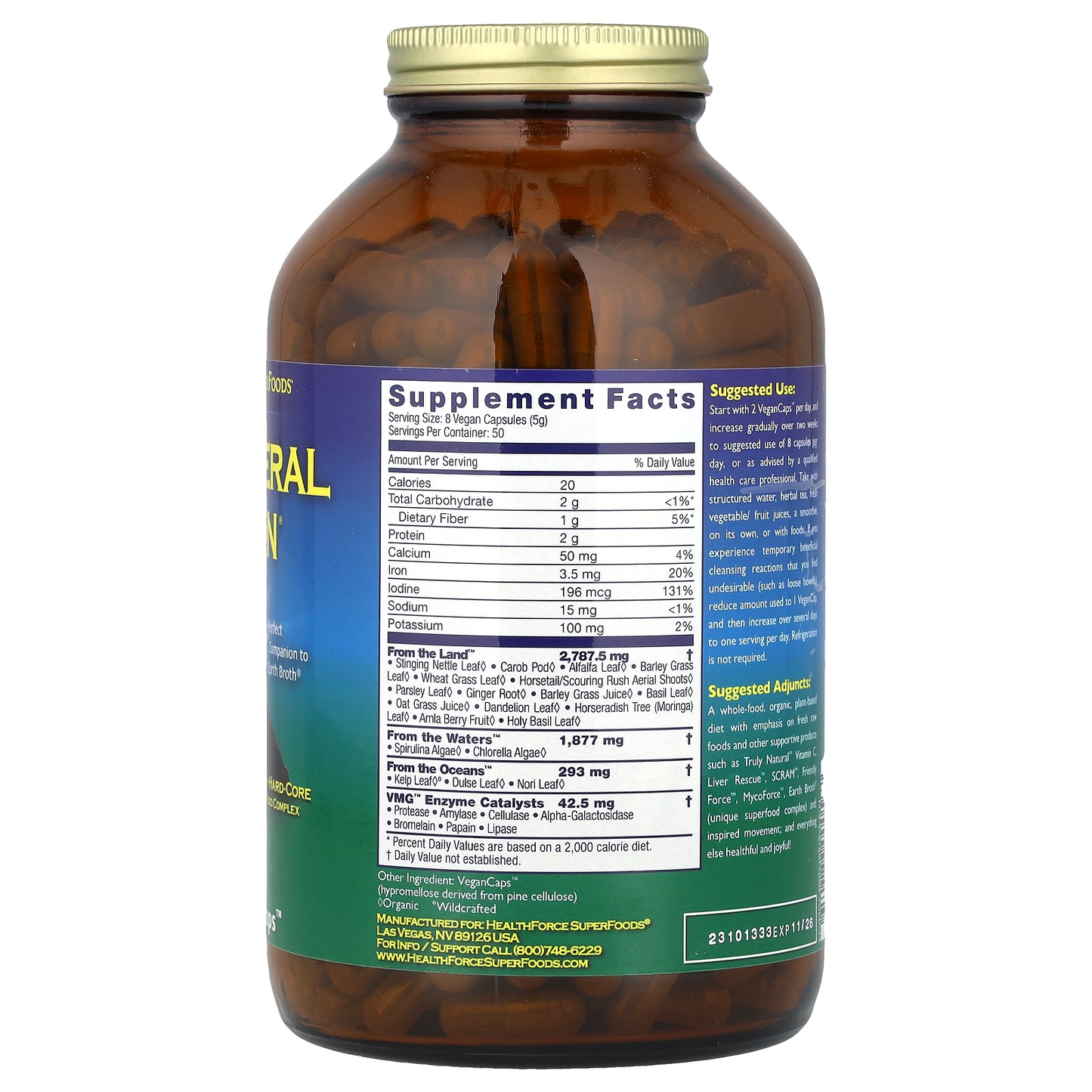 HealthForce Superfoods, Vitamineral Green, Version 5.6, 400 VeganCaps