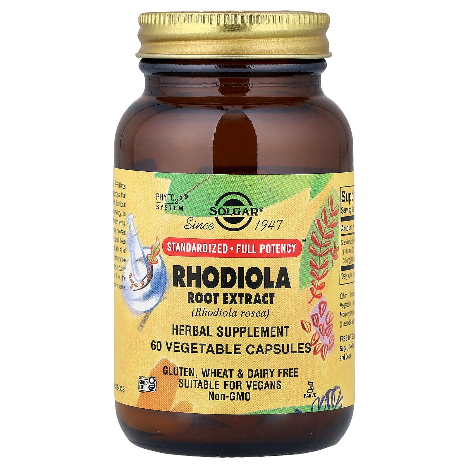 Solgar, Rhodiola Root Extract, 60 Vegetable Capsules (350 mg per Capsule)