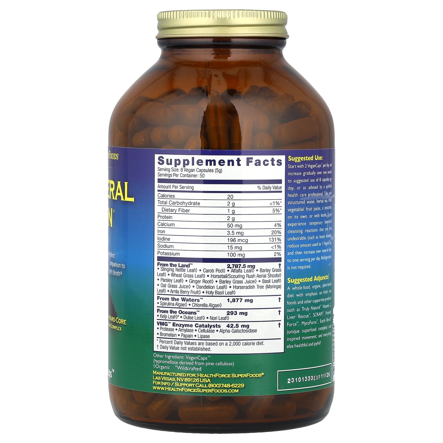 HealthForce Superfoods, Vitamineral Green®, 400 VeganCaps
