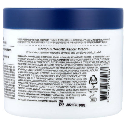 Derma:B, CeraMD Repair Cream, 14.5 fl oz (430 ml)
