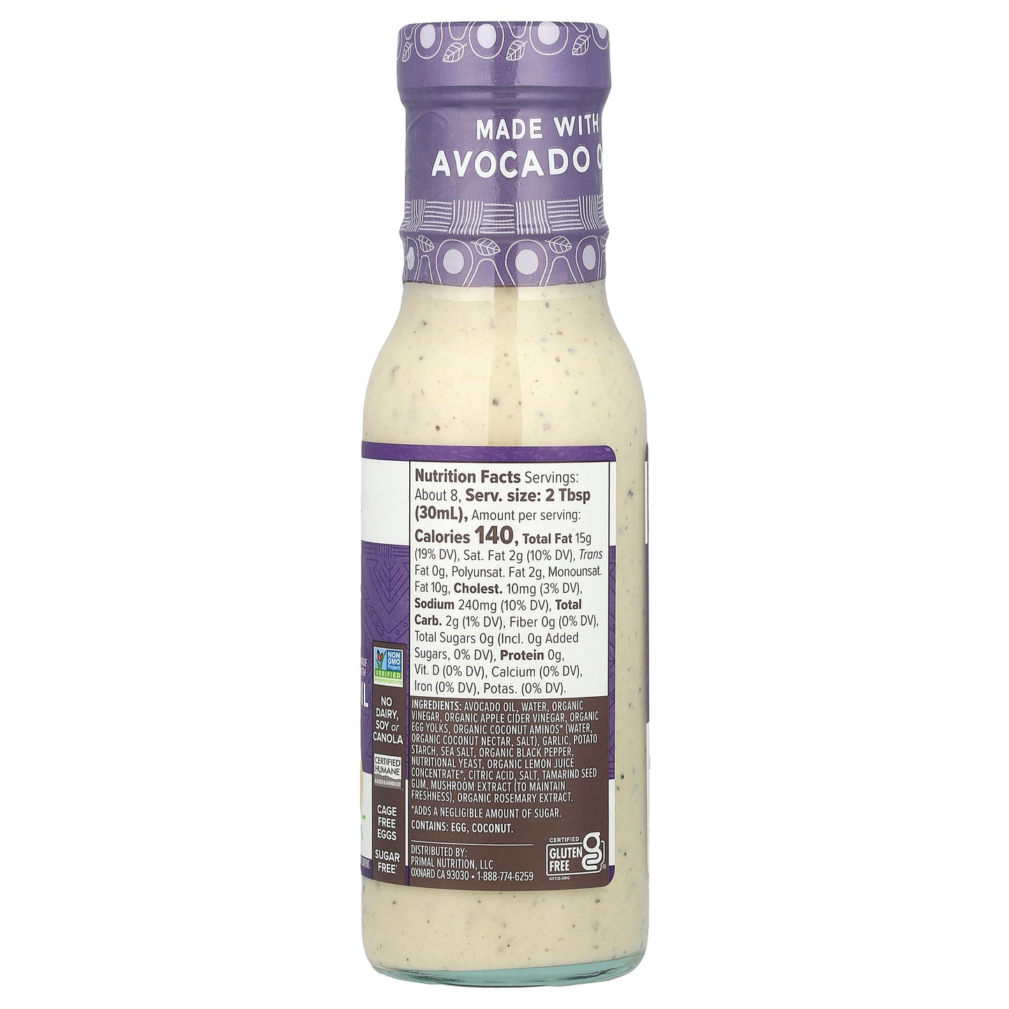 Primal Kitchen, Dressing & Marinade Made with Avocado Oil, Caesar, 8 fl oz (236 ml)