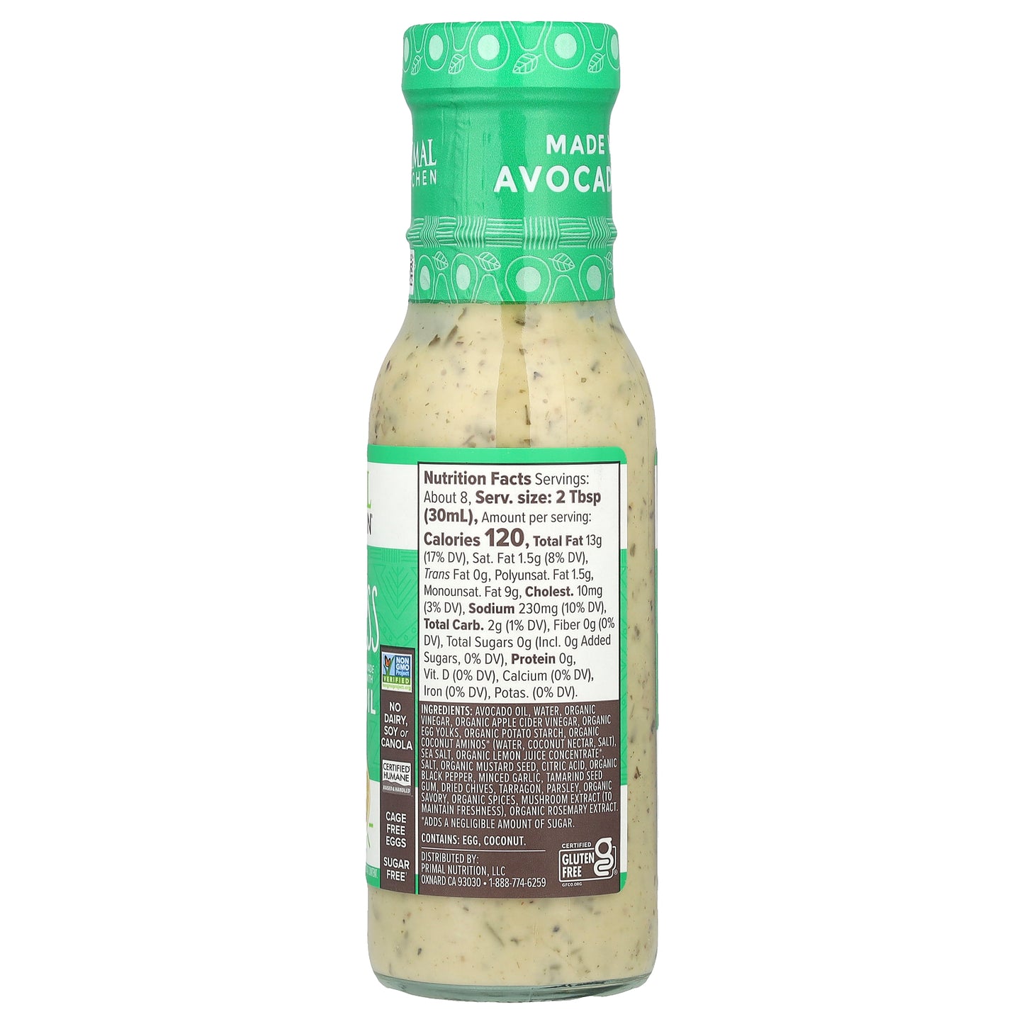 Primal Kitchen, Dressing & Marinade Made with Avocado Oil, Green Goddess, 8 fl oz (236 ml)