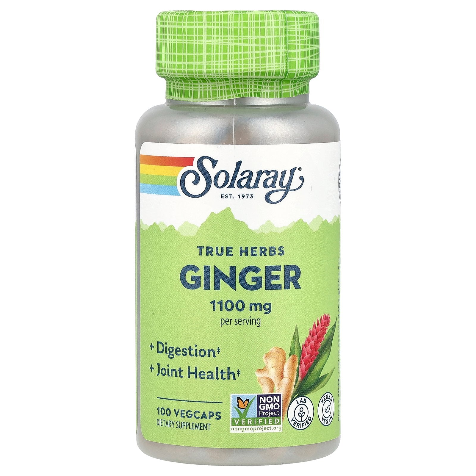 Solaray, True Herbs, Ginger, 100 VegCaps (550 mg per Capsule)