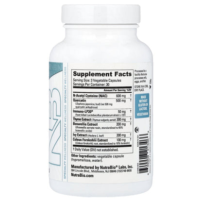 NutraBio, Lungs, 90 Capsules