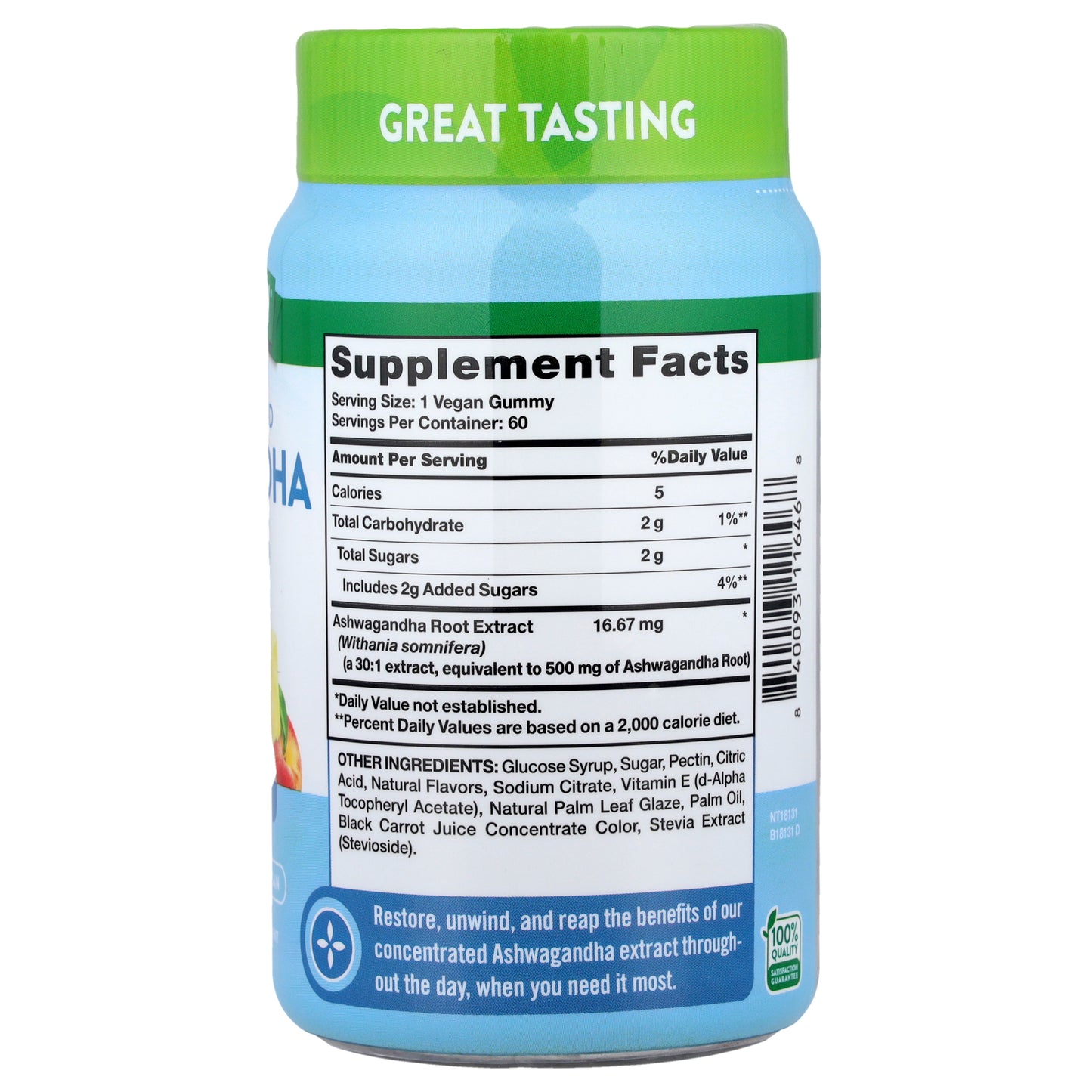 Nature's Truth, Ashwagandha Gummies, Delicious Tropical, 60 Gummies (16.67 mg per Gummy)