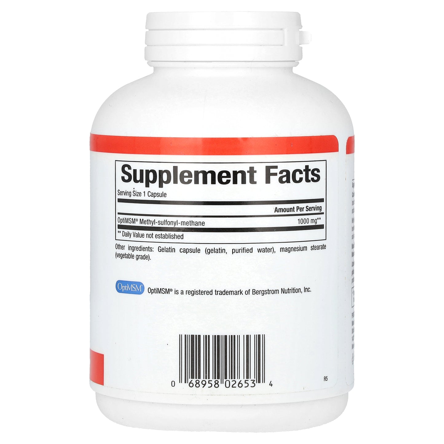 Natural Factors, MSM, Methyl-Sulfonyl-Methane, 1,000 mg, 180 Capsules