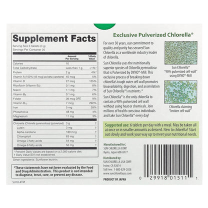 Sun Chlorella, Chlorella Supplement, 120 Tablets