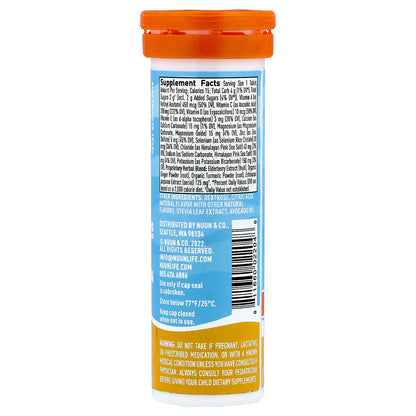Nuun, Daily Hydration, For Immune Support, Orange Citrus, 10 Effervescent Tablets