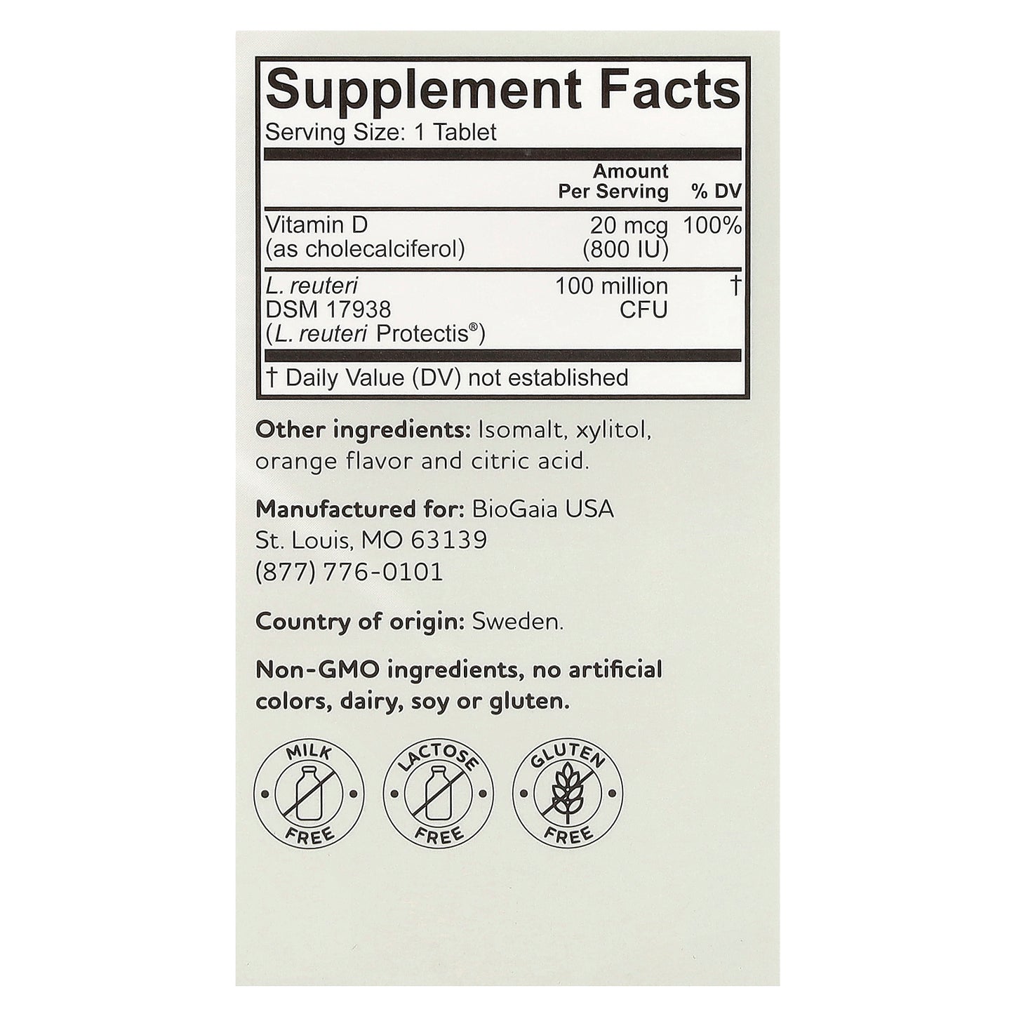 BioGaia, Protectis Kids, Immune Active, Tasty Orange, 60 Probiotic Chewable Tablets