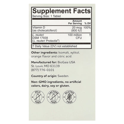 BioGaia, Protectis Kids, Immune Active, Tasty Orange, 60 Probiotic Chewable Tablets