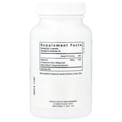 Vital Nutrients, Triple Magnesium Complex, 90 Vegan Capsules (250 mg per Capsule)