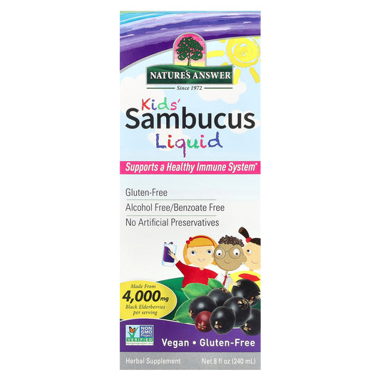 Nature's Answer, Kids' Sambucus Liquid, Alcohol Free, 8 fl oz (240 ml)