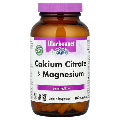 Bluebonnet Nutrition, Calcium Citrate & Magnesium, 180 Caplets