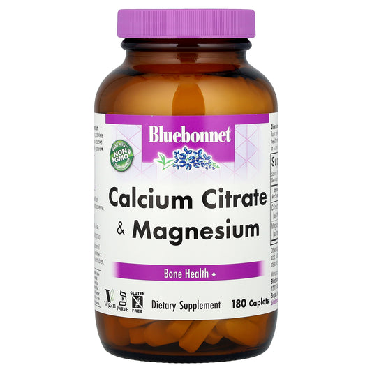 Bluebonnet Nutrition, Calcium Citrate & Magnesium, 180 Caplets