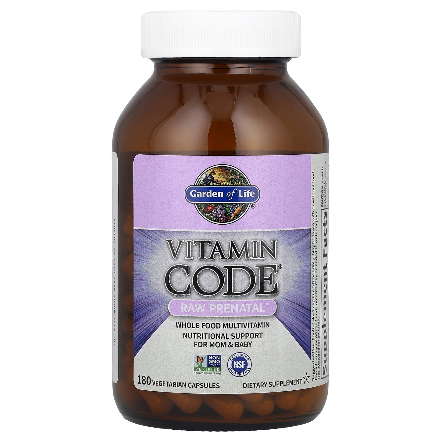 Garden of Life, Vitamin Code®, RAW Prenatal™, 180 Vegetarian Capsules