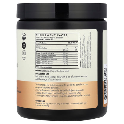 Terra Origin, Organic Turmeric Blend, Chai, 6.35 oz (180 g)