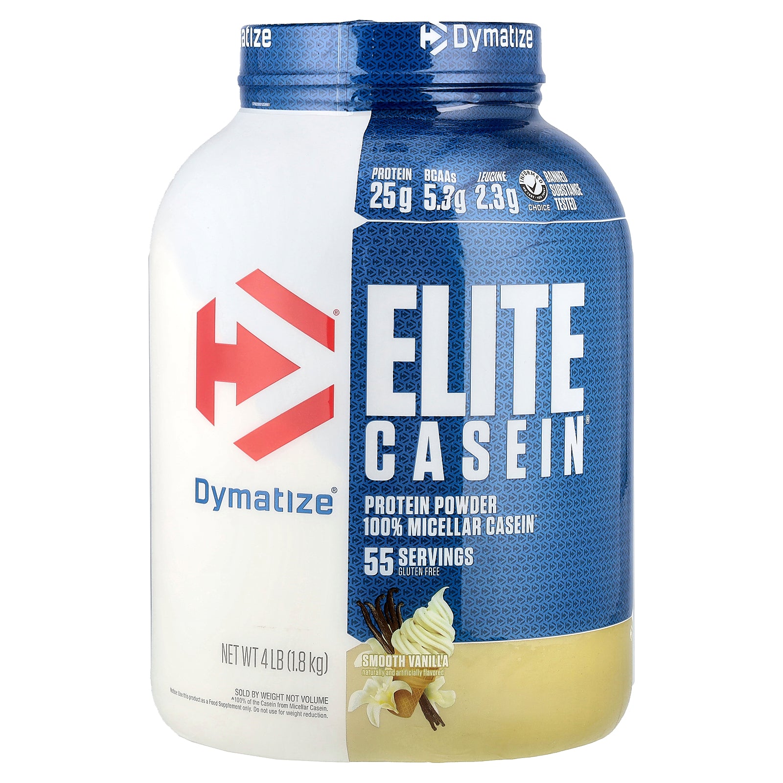 Dymatize, Elite Casein®, Smooth Vanilla, 4 lb (1.8 kg)