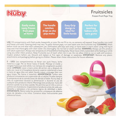 Nuby, Fruitsicles, Frozen Fruit Pops Tray, 6+ Months, 4 Pack