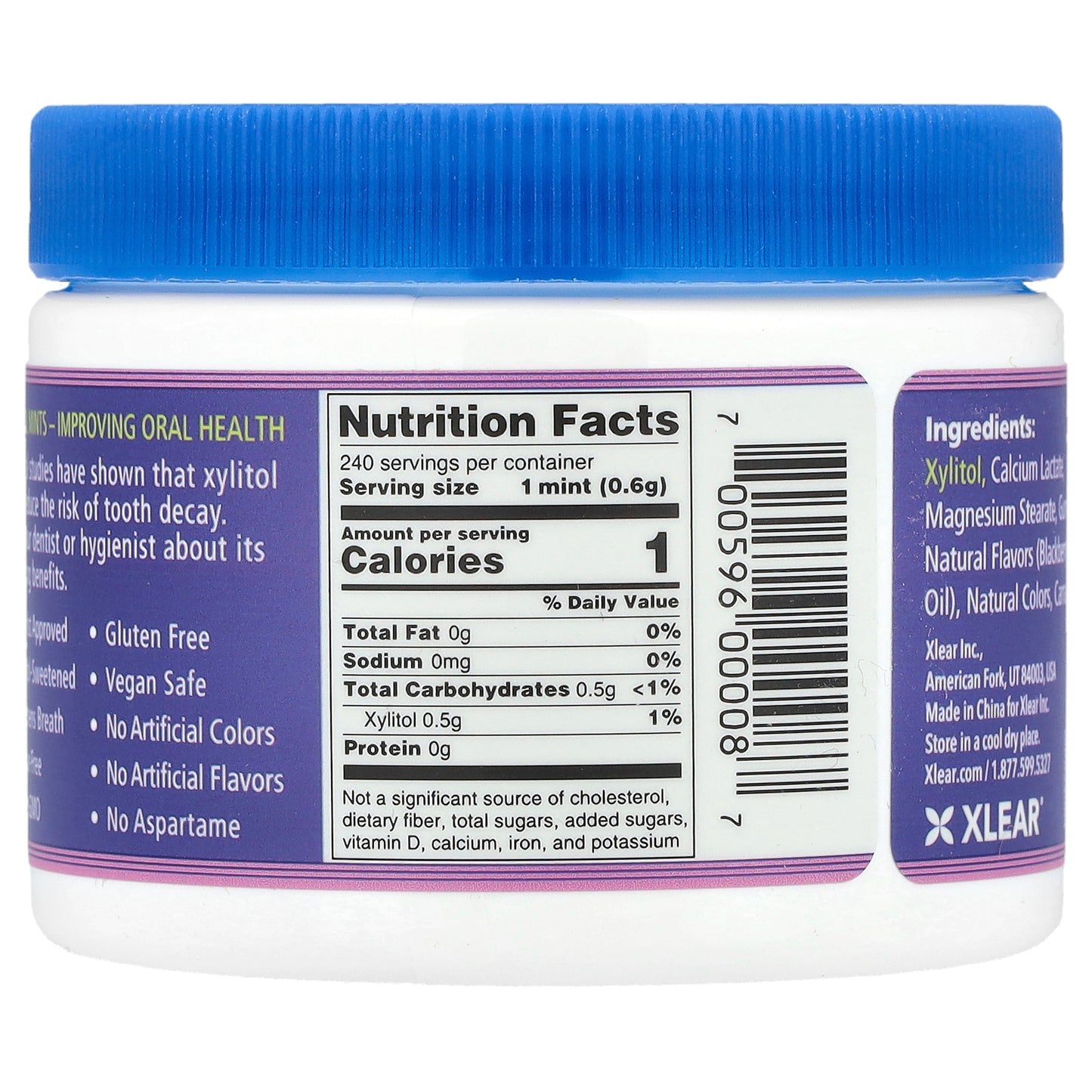 Xlear, Spry, Berryblast Mints with Xylitol, Sugar Free, 240 Pieces