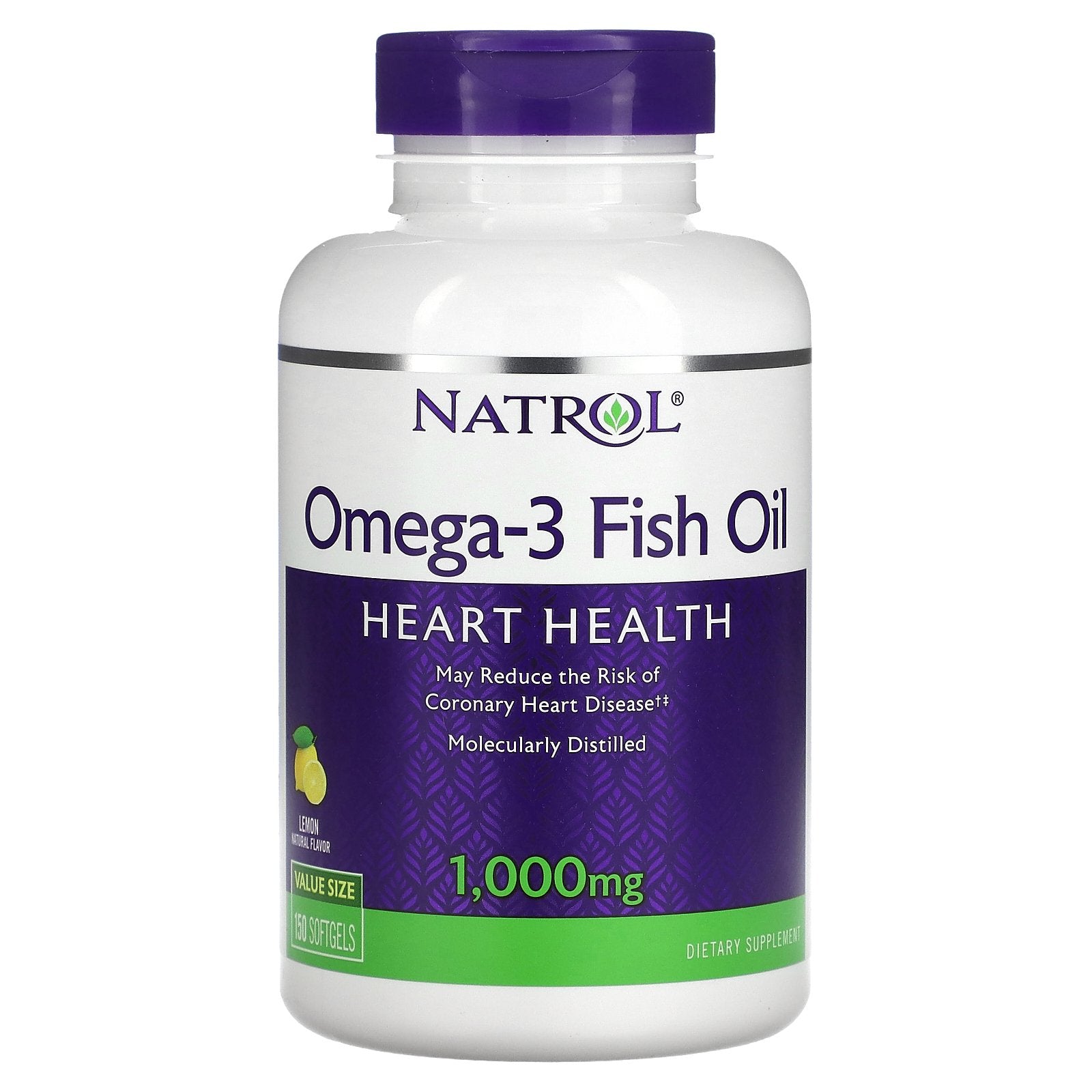 Natrol, Omega-3 Fish Oil, Lemon, 1,000 mg, 150 Softgels